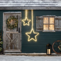 LED Rentiere Weihnachtsbeleuchtung Außen Vorgarten Holzhütte