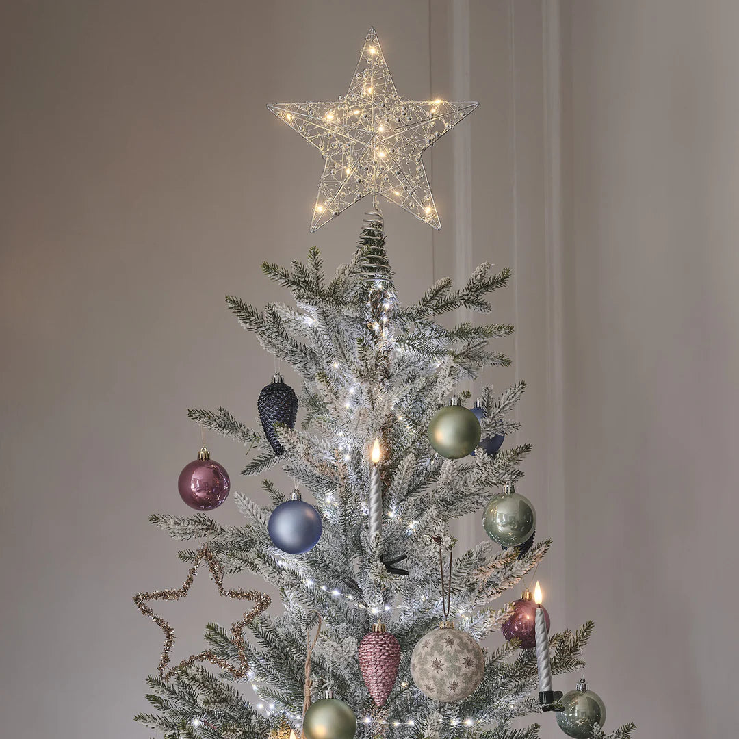 10er Set TruGlow® Weihnachtsbaumkerzen Silber