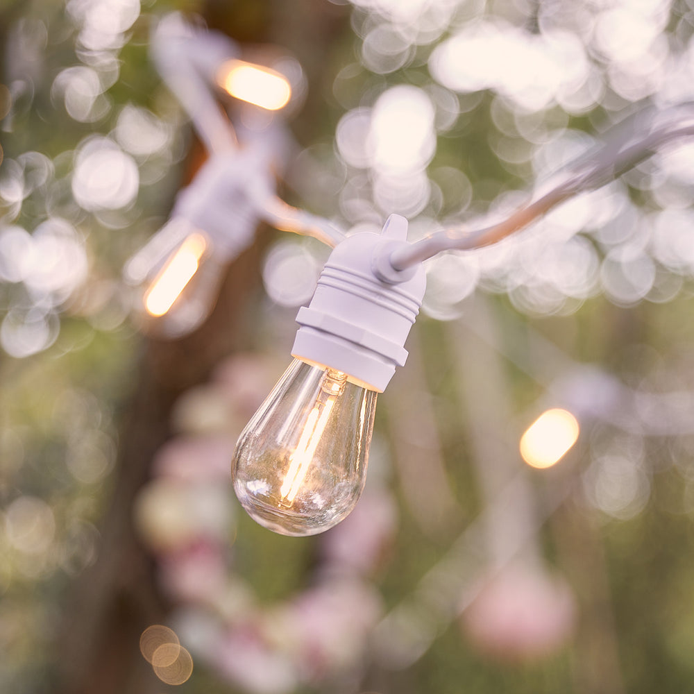 Ultimate Connect 35m 70er LED Lichterkette Glühbirnen warmweiß koppelbar weißes Kabel