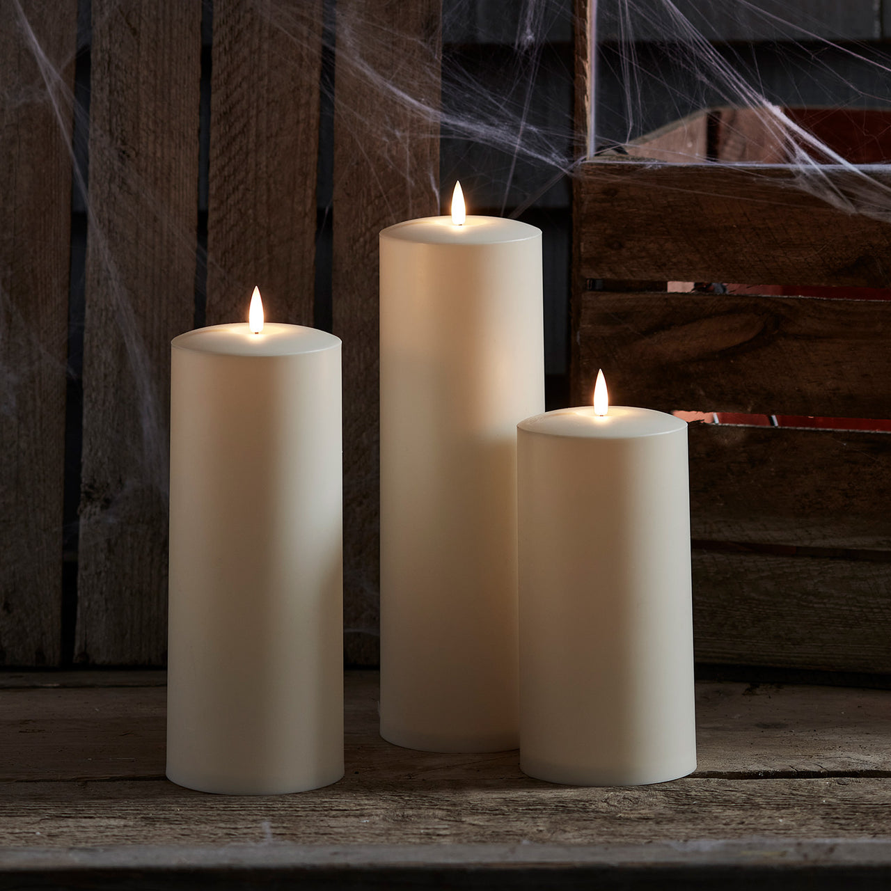 Großes TruGlow® LED Outdoor Kerzen Trio