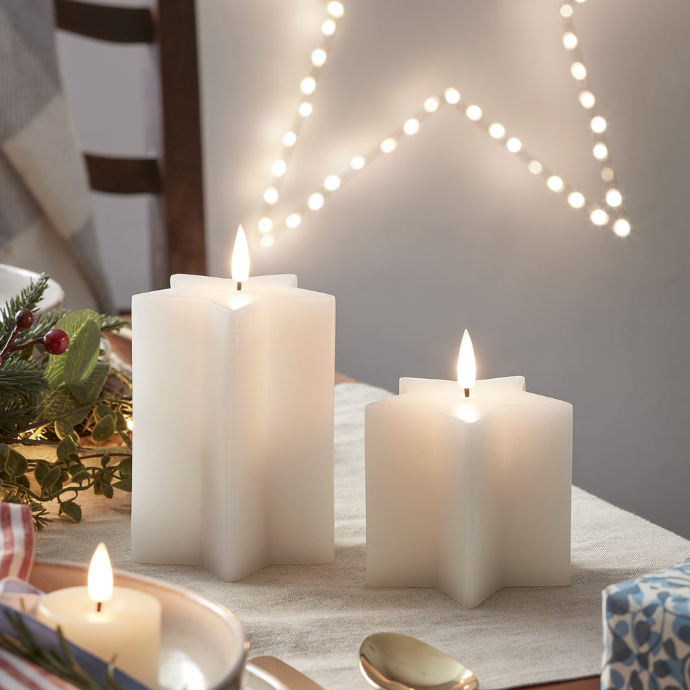 TruGlow® LED Kerzen Echtwachs Duo Sterne