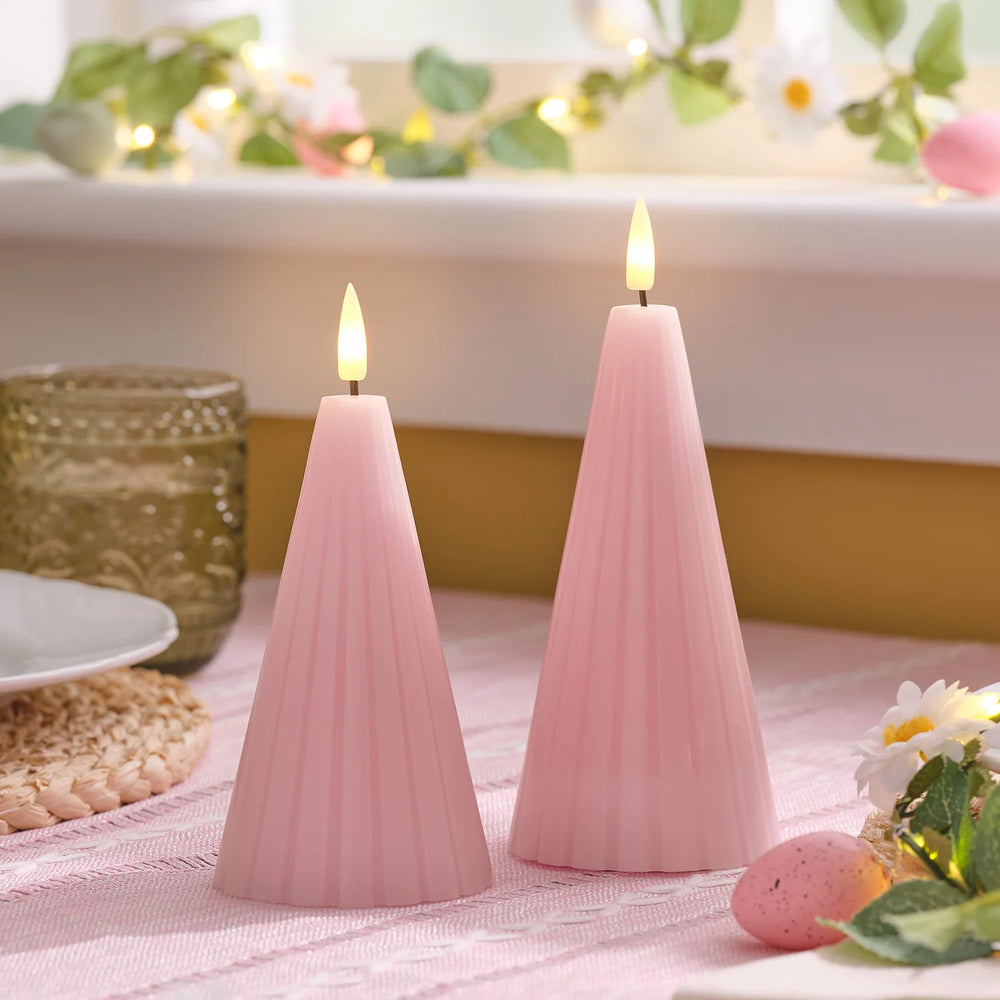 2er Set TruGlow® LED-Kegelkerzen mit Fernbedienung