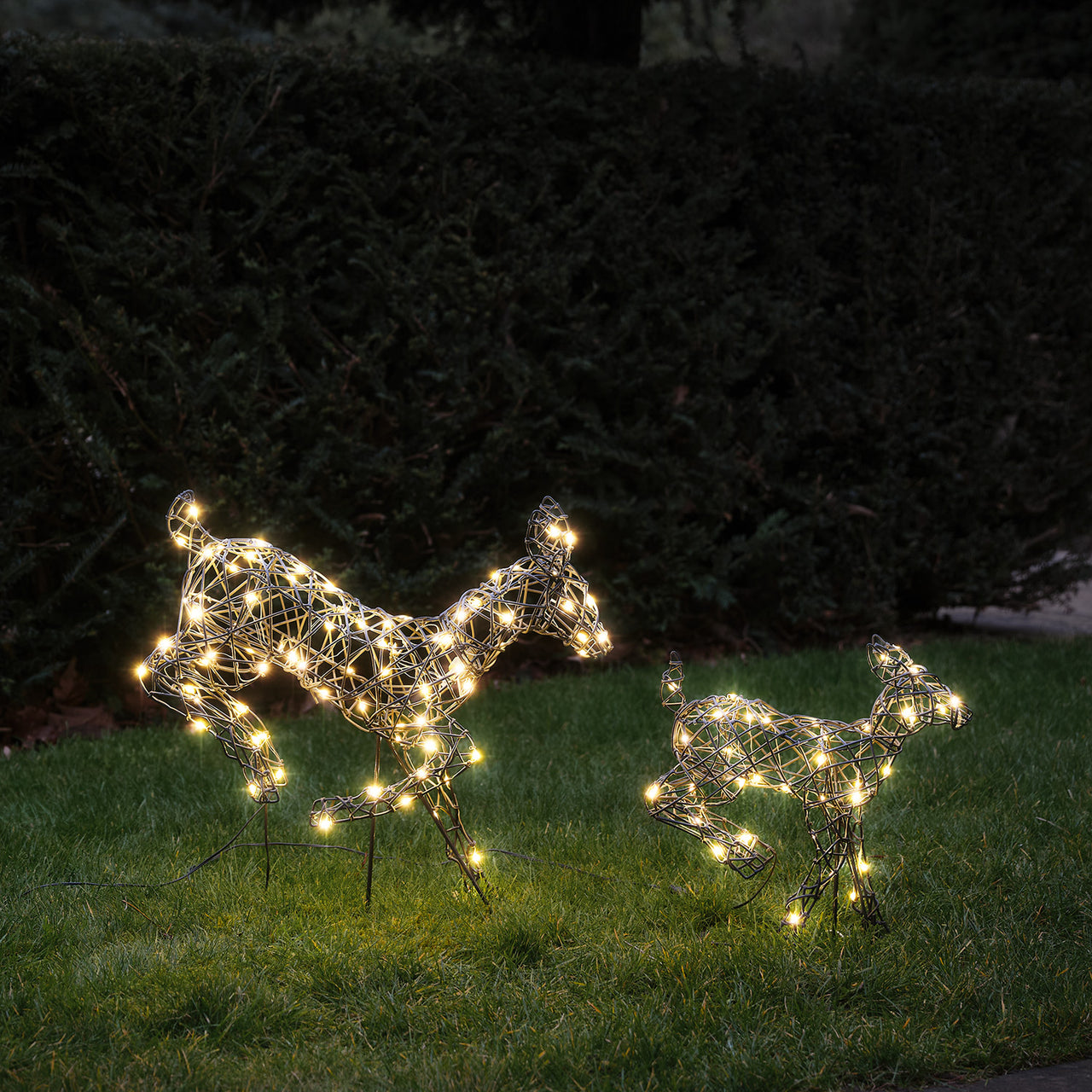 3er Set springende LED-Rentierfamilie M Harlow
