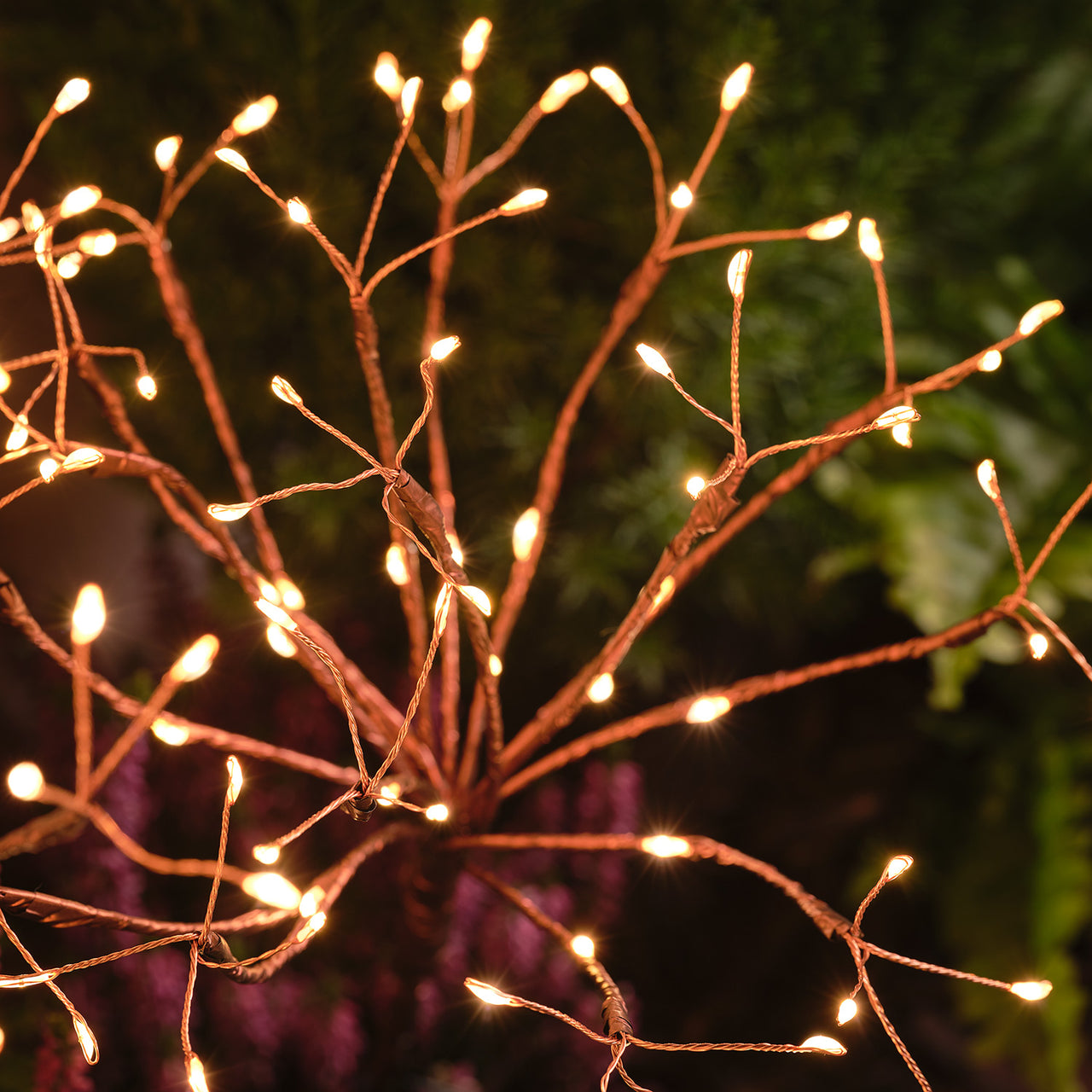 3er Set Solar Feuerwerk Gartenstecker mit warmweißen Mikro-LEDs