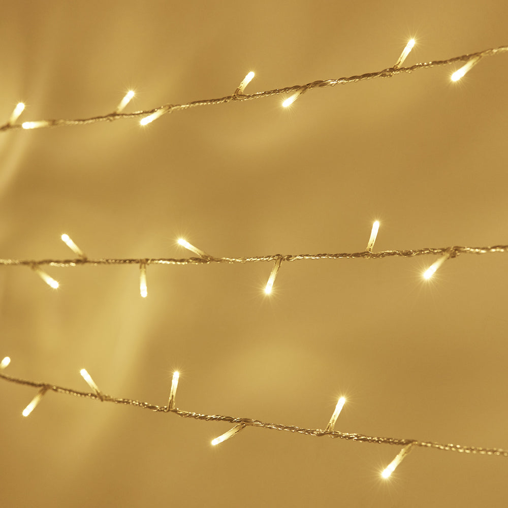 Essential Connect 10m 100er LED Lichterkette warmweiß koppelbar transparentes Kabel inkl. Netzstecker