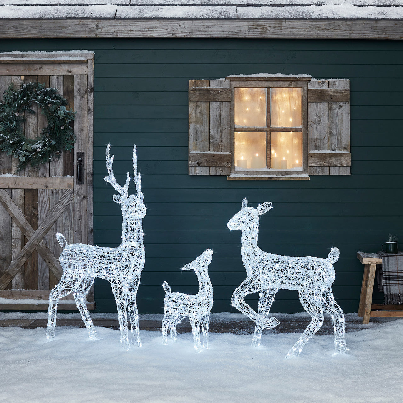 3er Set Solar-LED-Rentierfamilie M Swinsty