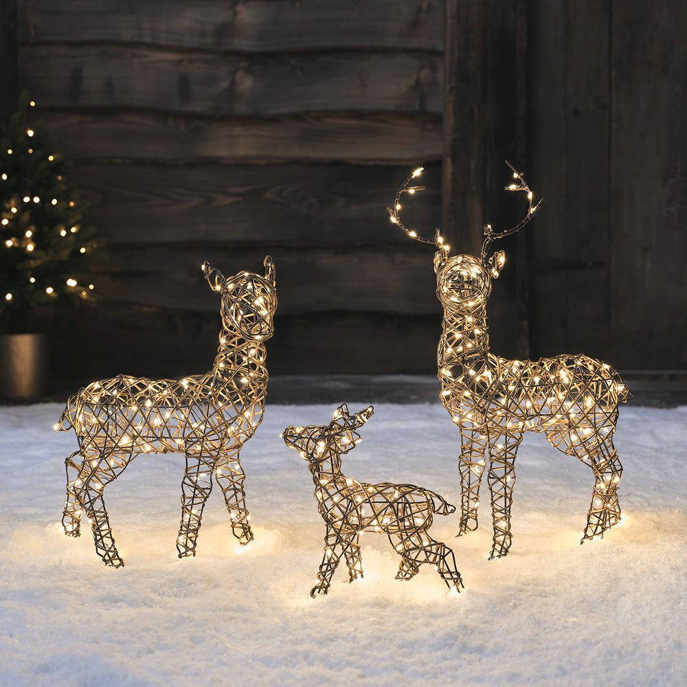 3er Set Mini LED-Rentierfamilie Studley