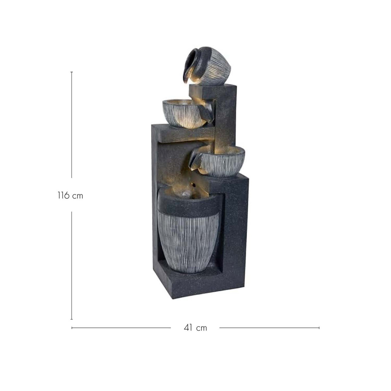 Darnbrook 116cm LED Gartenbrunnen Kaskade