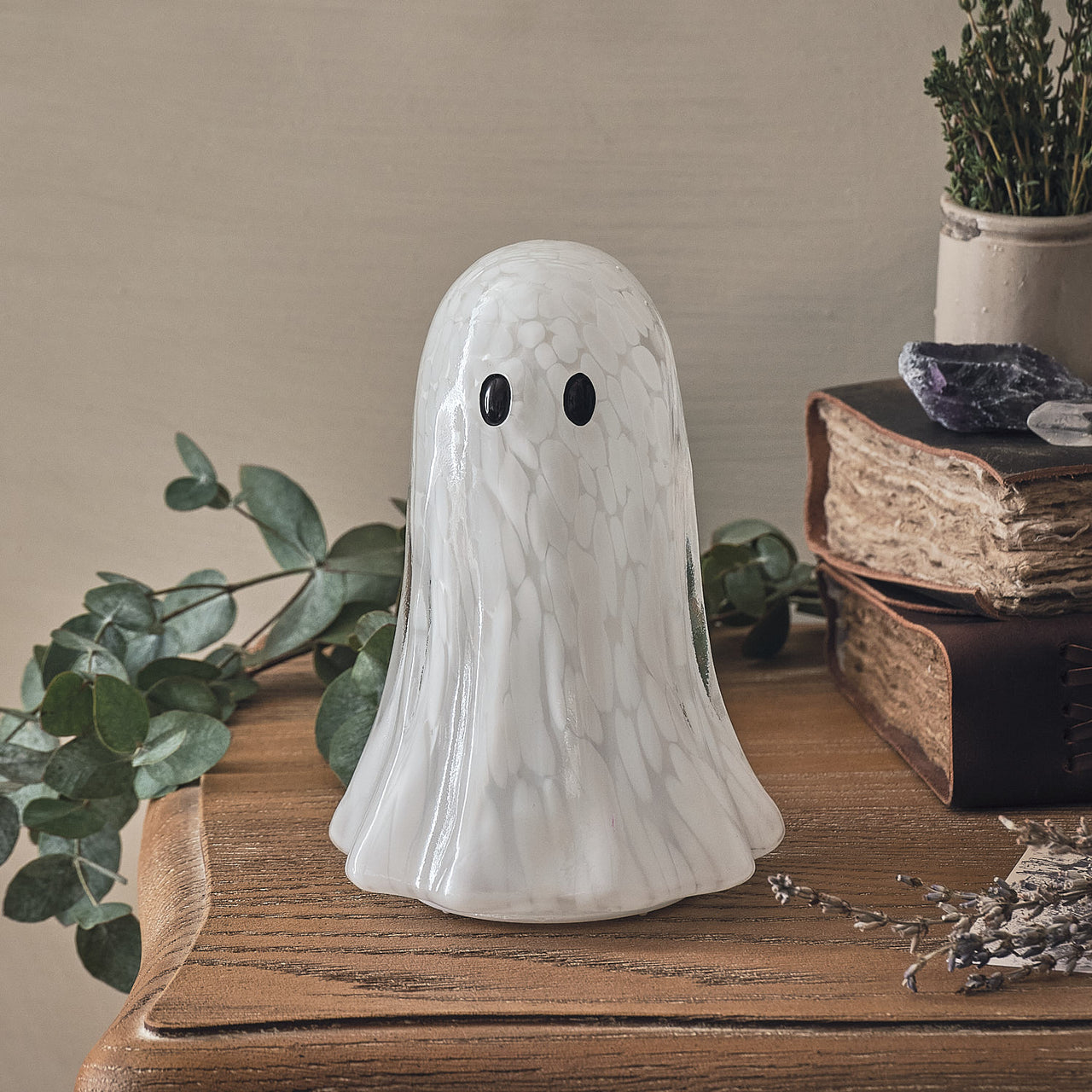 Gertie LED-Halloween-Geister aus Konfettiglas mit Timer unbeleuchtet