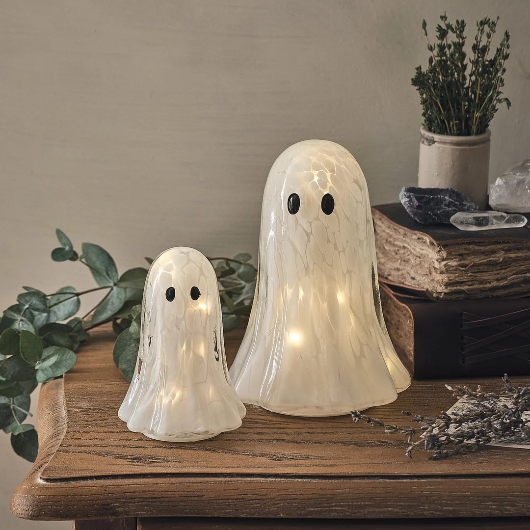 Gertie LED-Halloween-Geist aus Konfetti-Glas mit Timer - groß