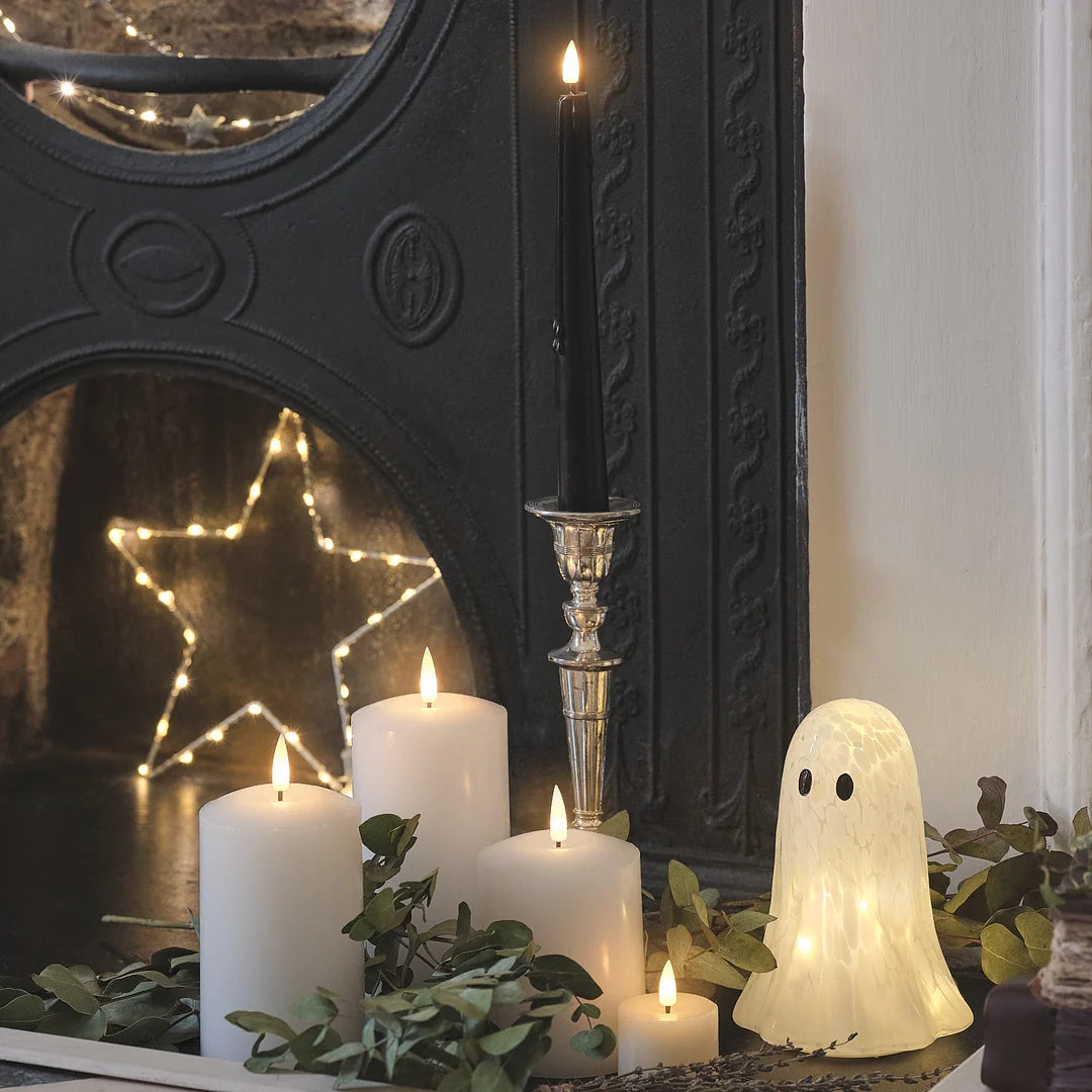 Gertie LED-Halloween-Geist aus Konfetti-Glas mit Timer - groß
