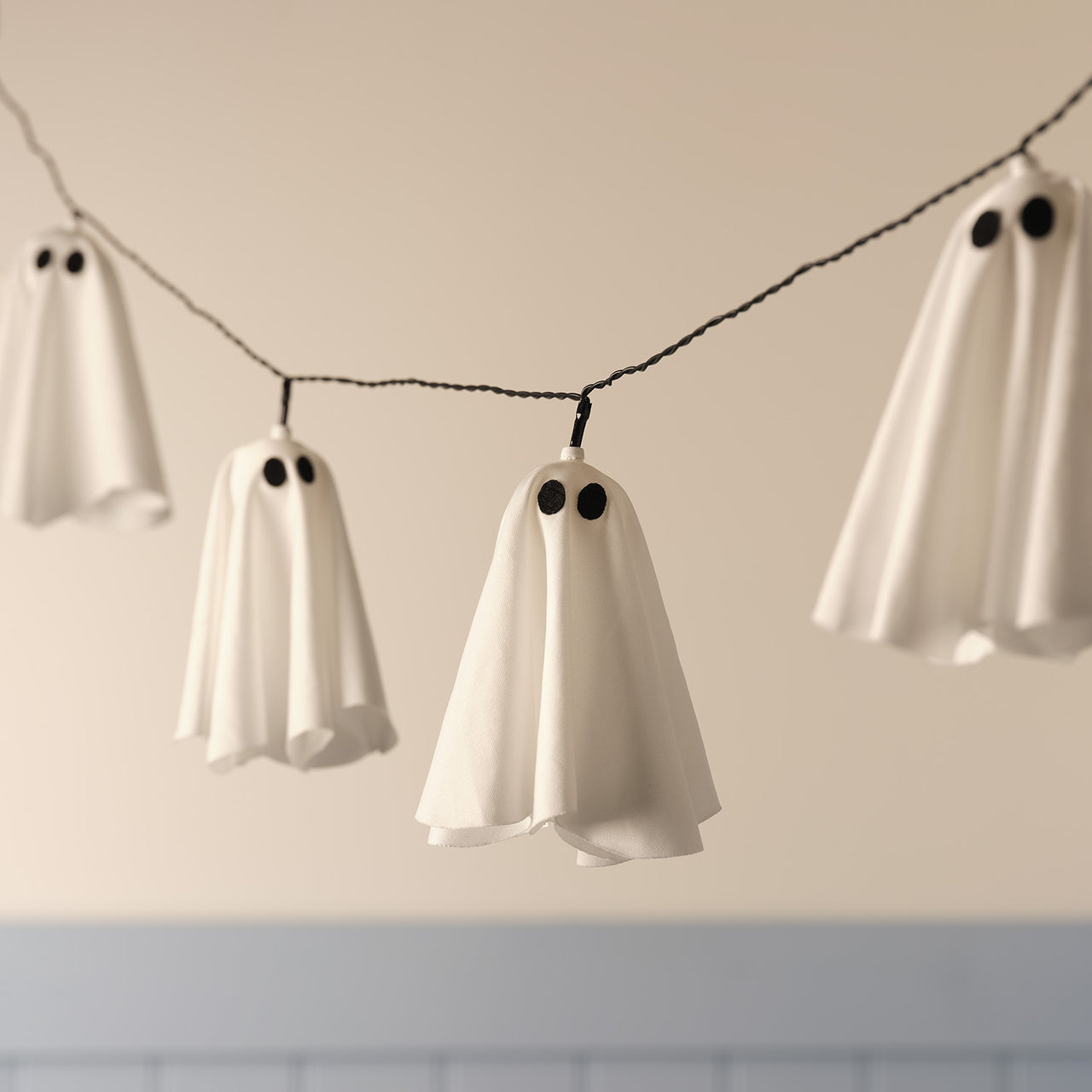 10er LED-Geister-Lichterkette mit Timer unbeleuchtet