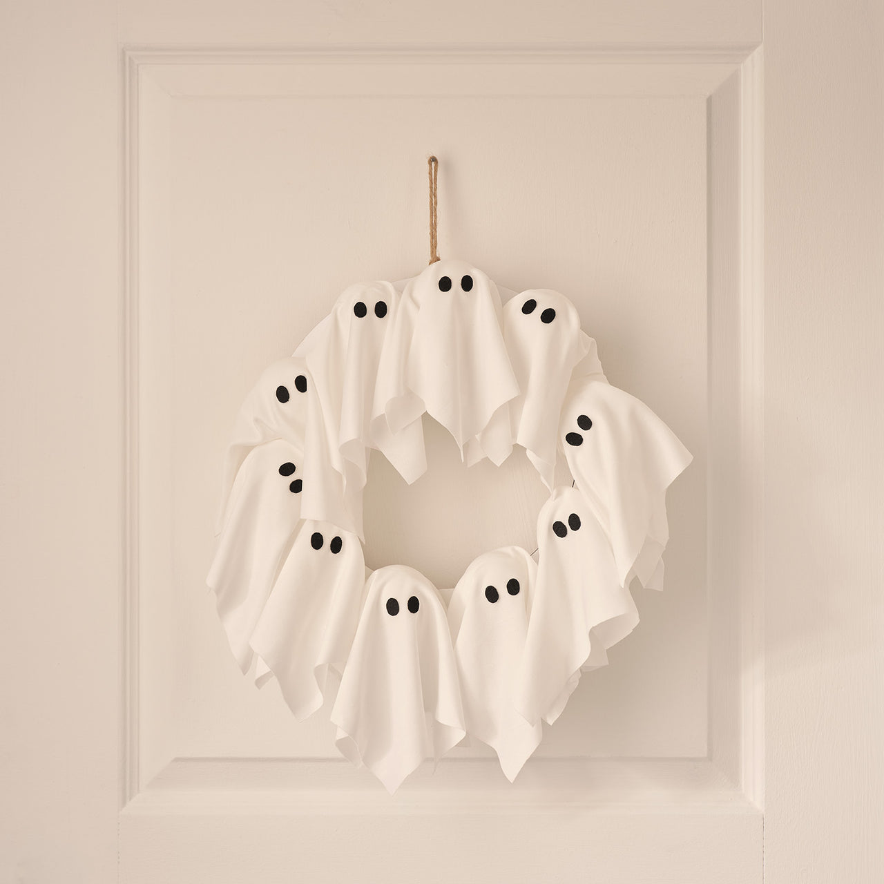 LED Halloween Türkranz 32 cm mit Geistern & 6h-Timer unbeleuchtet