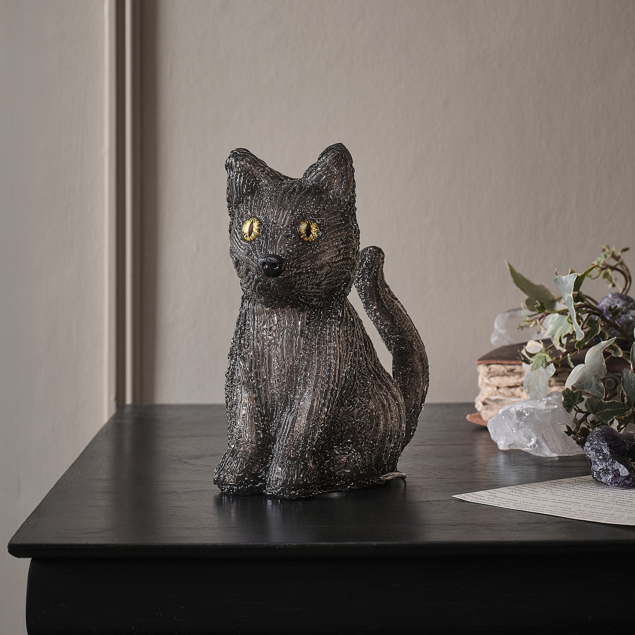 "Jet" die LED-Halloween Katze für den Außenbereich unbeleuchtet