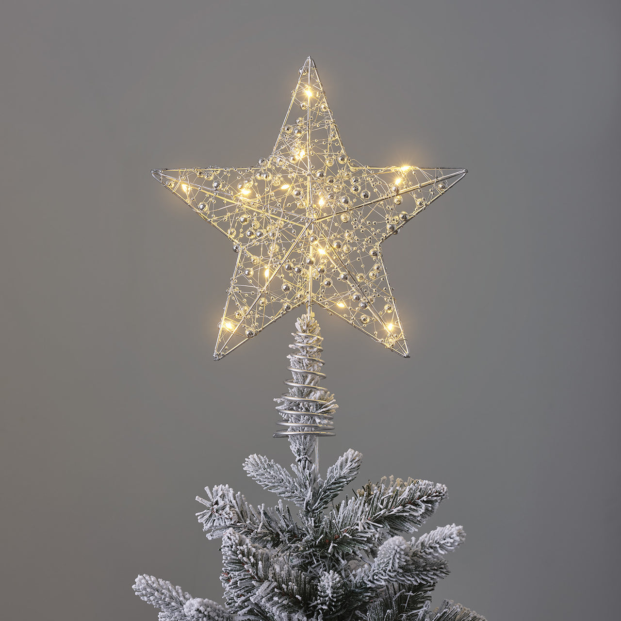 LED-Stern Weihnachtsbaumspitze silber