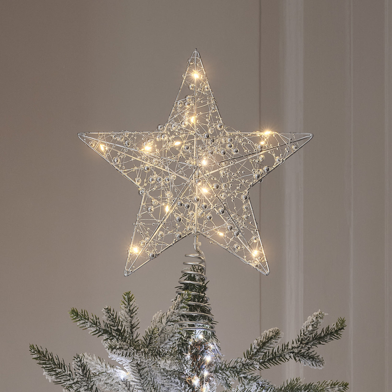 LED-Stern Weihnachtsbaumspitze silber