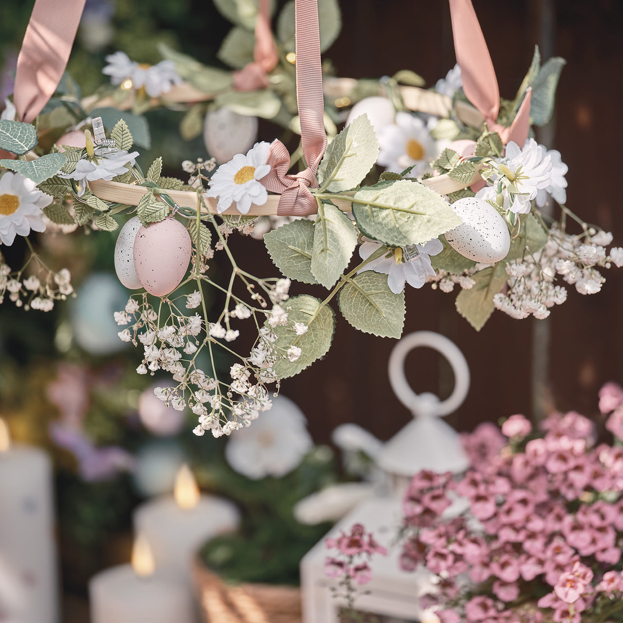 1.5m Micro LED Girlande Ostereier und Gänseblümchen