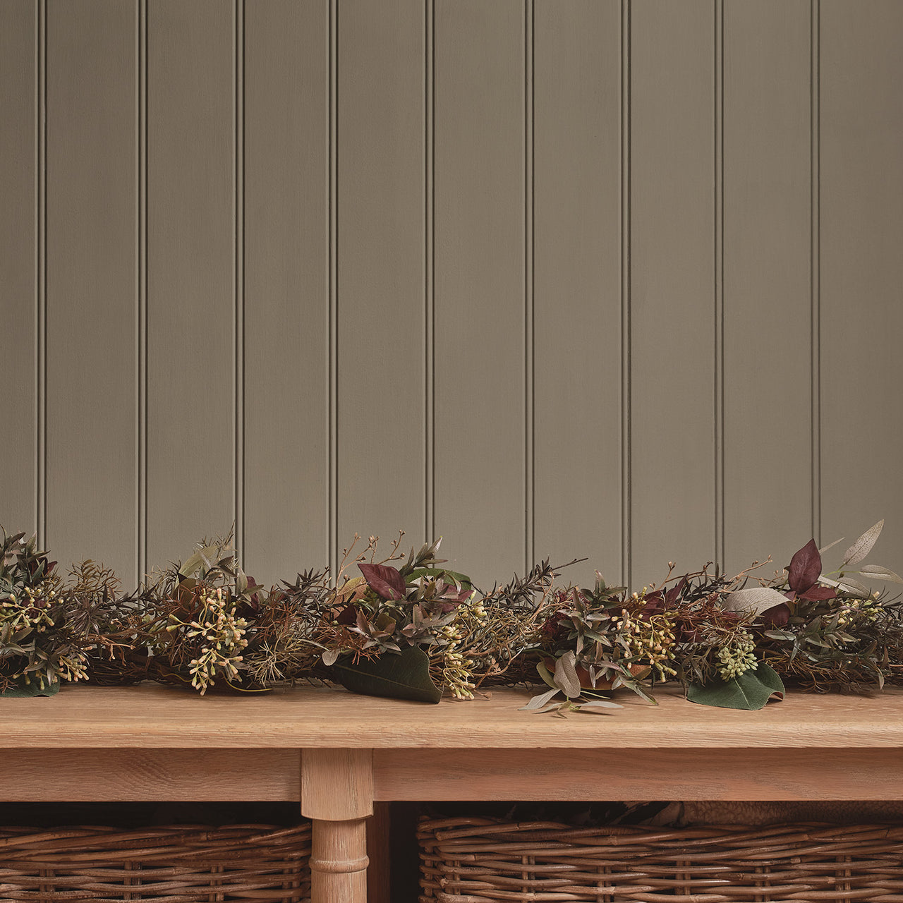 2m Herbst- und Wintergirlande mit Beleuchtung