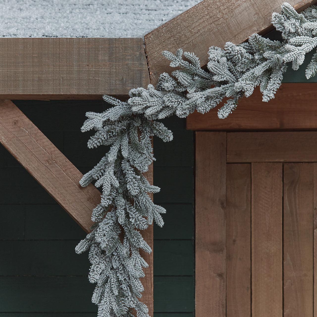 2,5m verschneite Outdoor-Girlande mit Beleuchtung