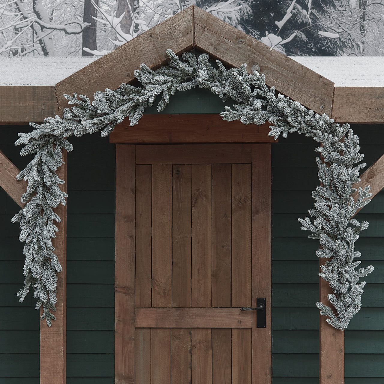 2,5m verschneite Outdoor-Girlande mit Beleuchtung