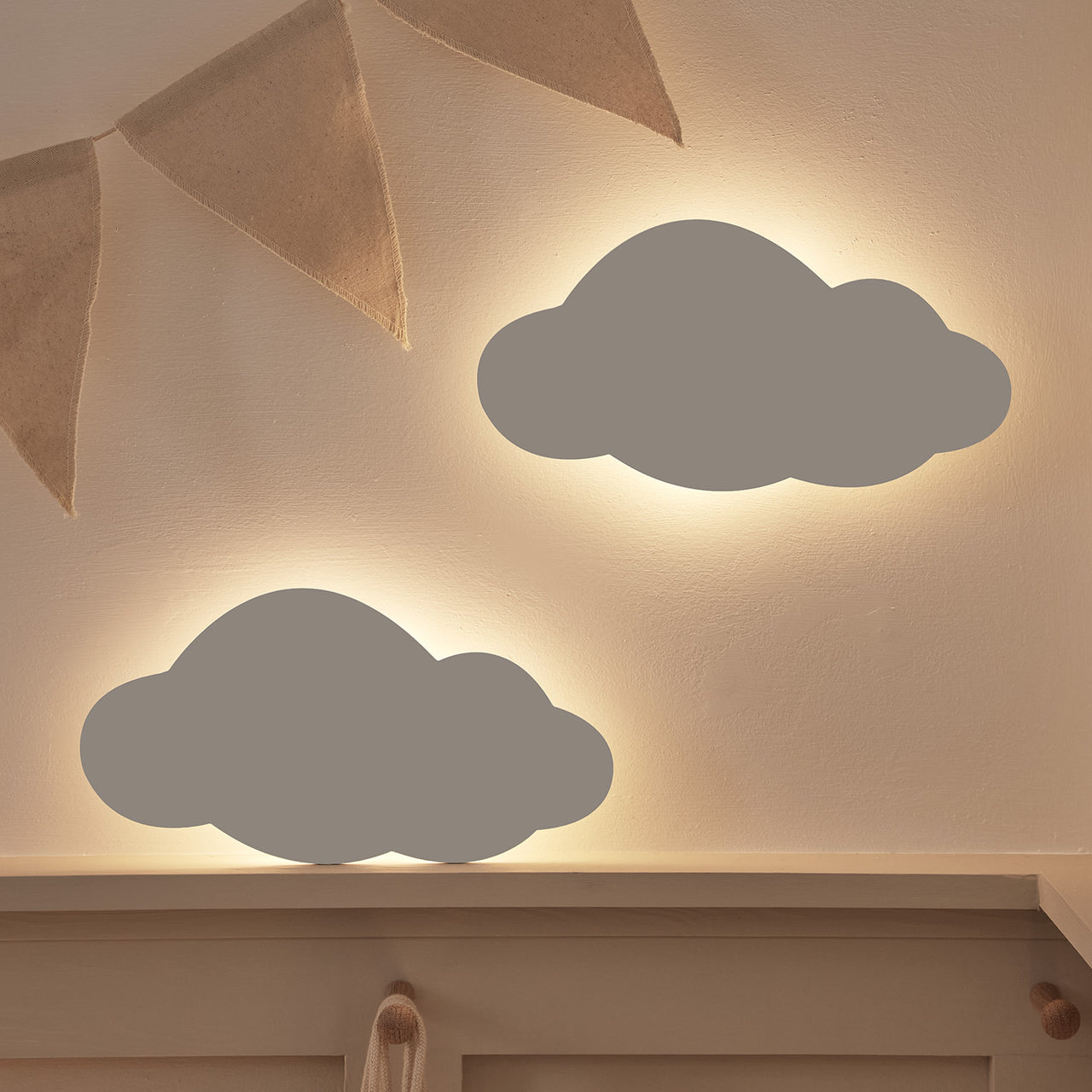2er Set LED Wolke Nachtlicht wiederaufladbar mit Fernbedienung