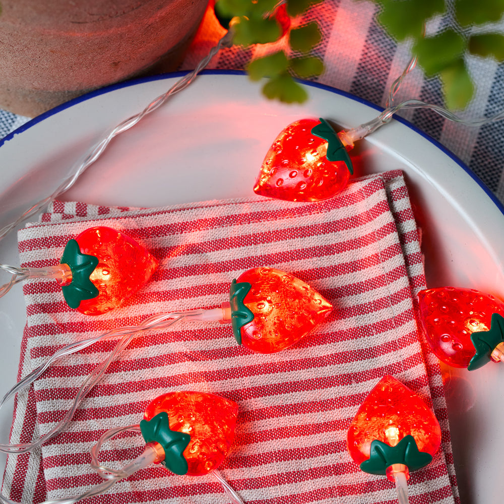 10er LED Lichterkette Erdbeeren Batteriebetrieb