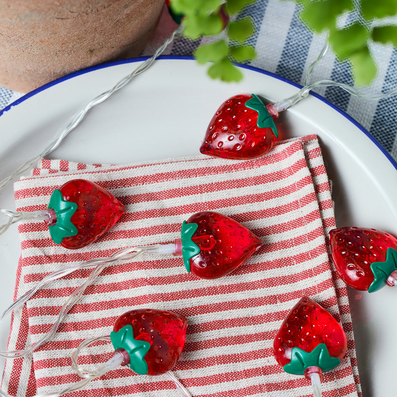 10er LED Lichterkette Erdbeeren Batteriebetrieb