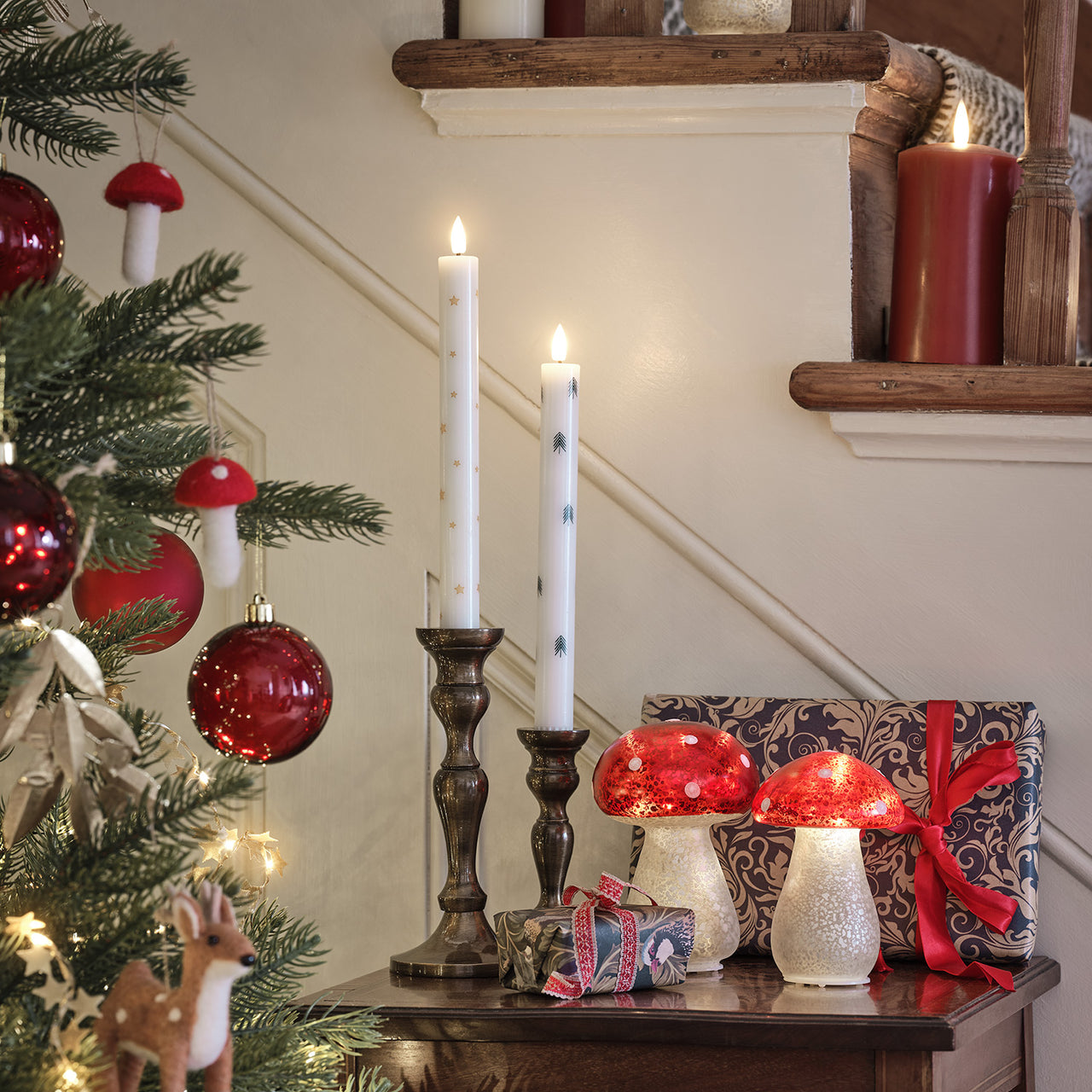 LED Glas Weihnachtsdeko Fliegenpilze