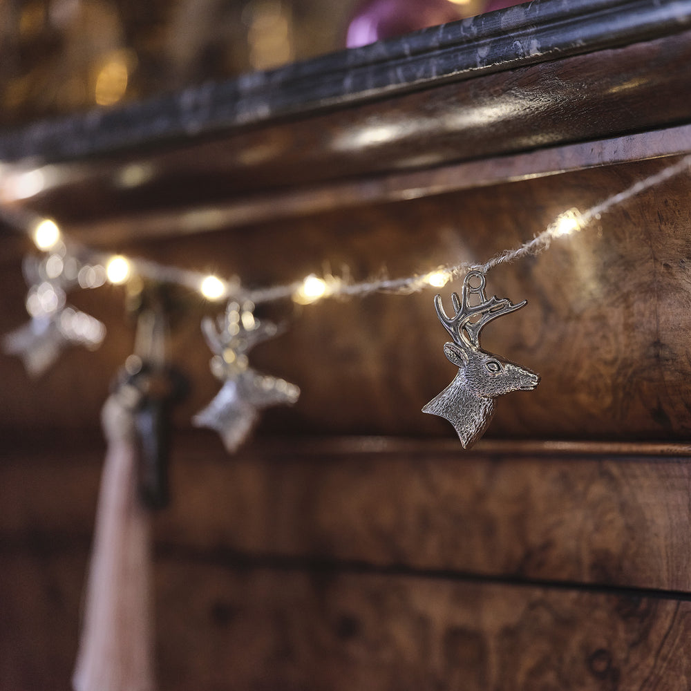 10er LED-Mikro-Weihnachtslichterkette Rentiere