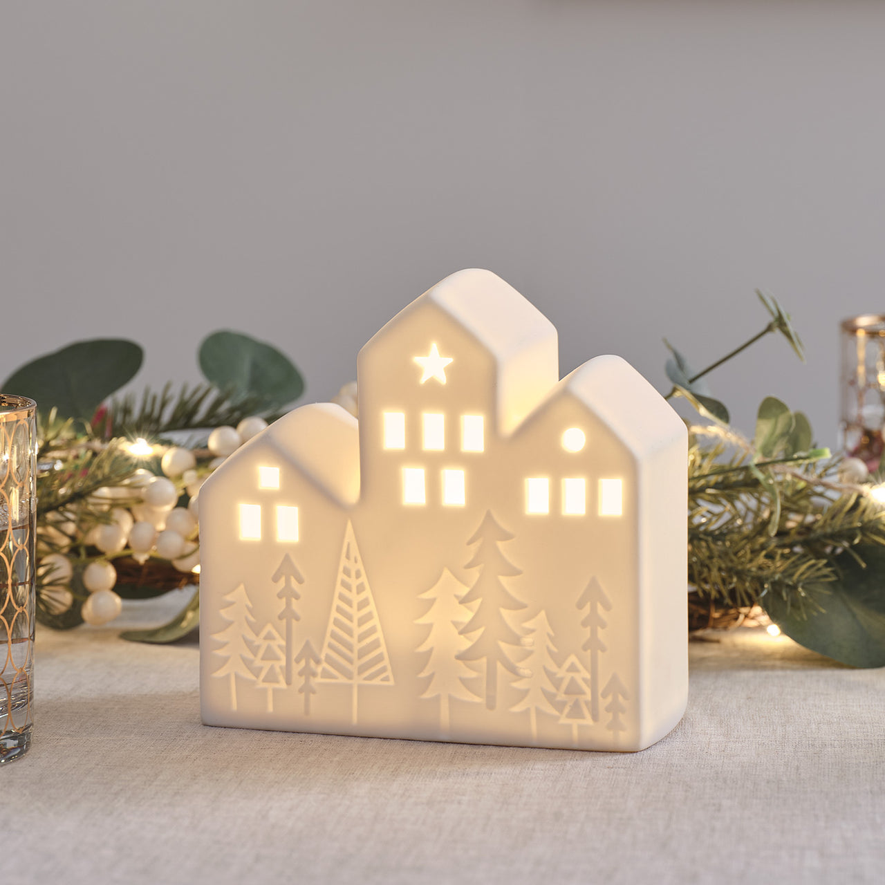 LED-Keramik Weihnachtshaus