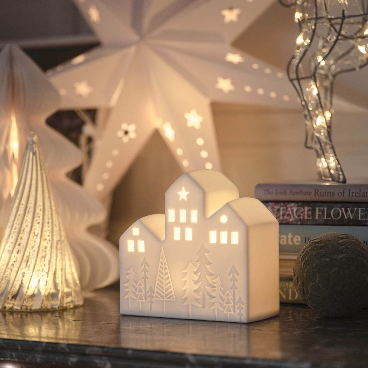 Leuchtendes Weihnachts-Deko-Set für das Fenster
