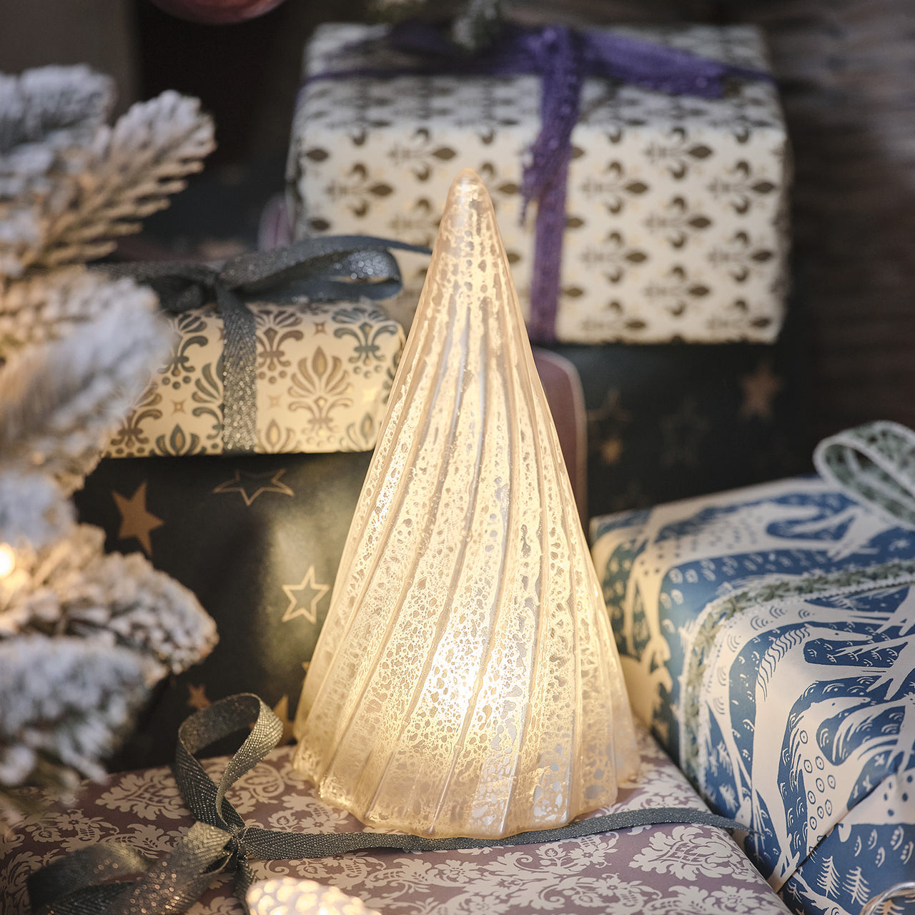 LED-Weihnachtsbaum aus Glas