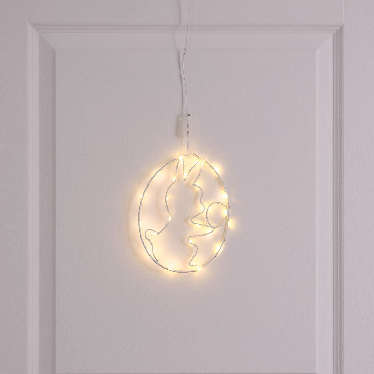 LED-Osterei zum Aufhängen mit Mikrolichtern in weiß