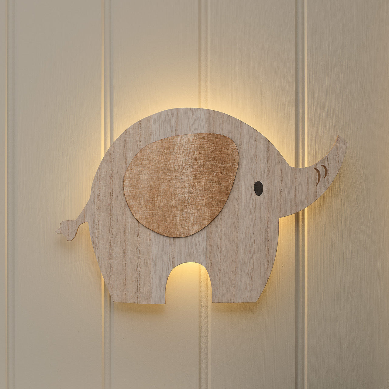 Ernie der Elefant-Wandlampe fürs Kinderzimmer mit Fernbedienung & Timer