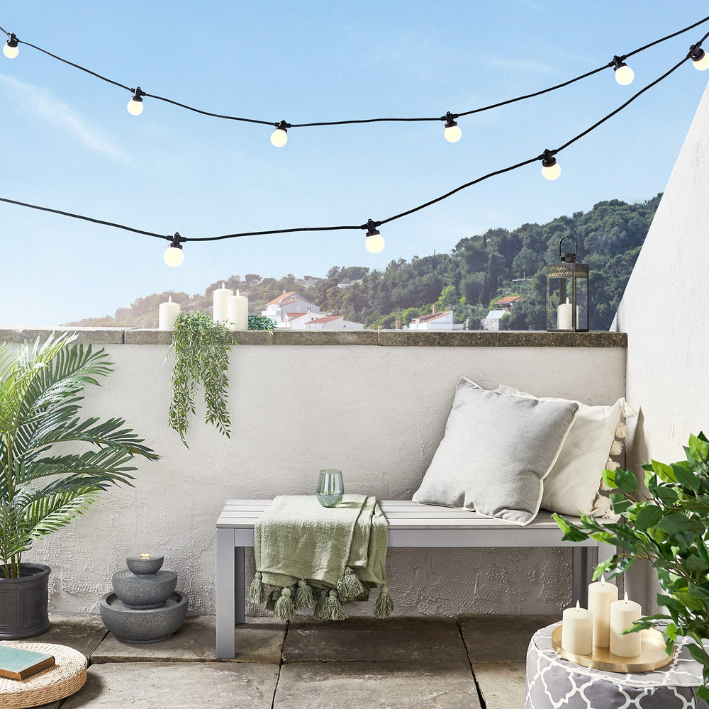 Pro Connect IP67, 5m 10er Party Lichterkette warmweiß koppelbar schwarzes Kabel