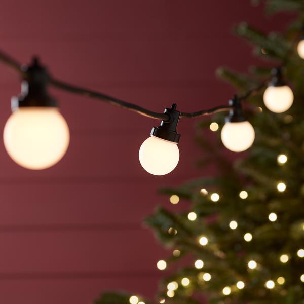 Pro Connect IP67, 5m 10er Party Lichterkette warmweiß koppelbar schwarzes Kabel