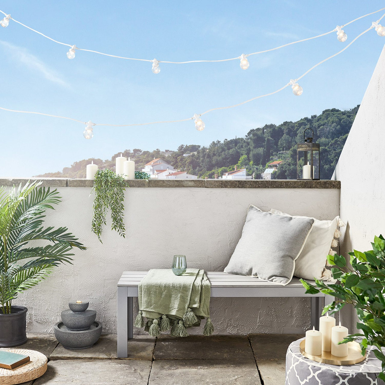 Pro Connect von 5m 10er Party Lichterkette warmweiß transparente Birnen koppelbar weißes Kabel