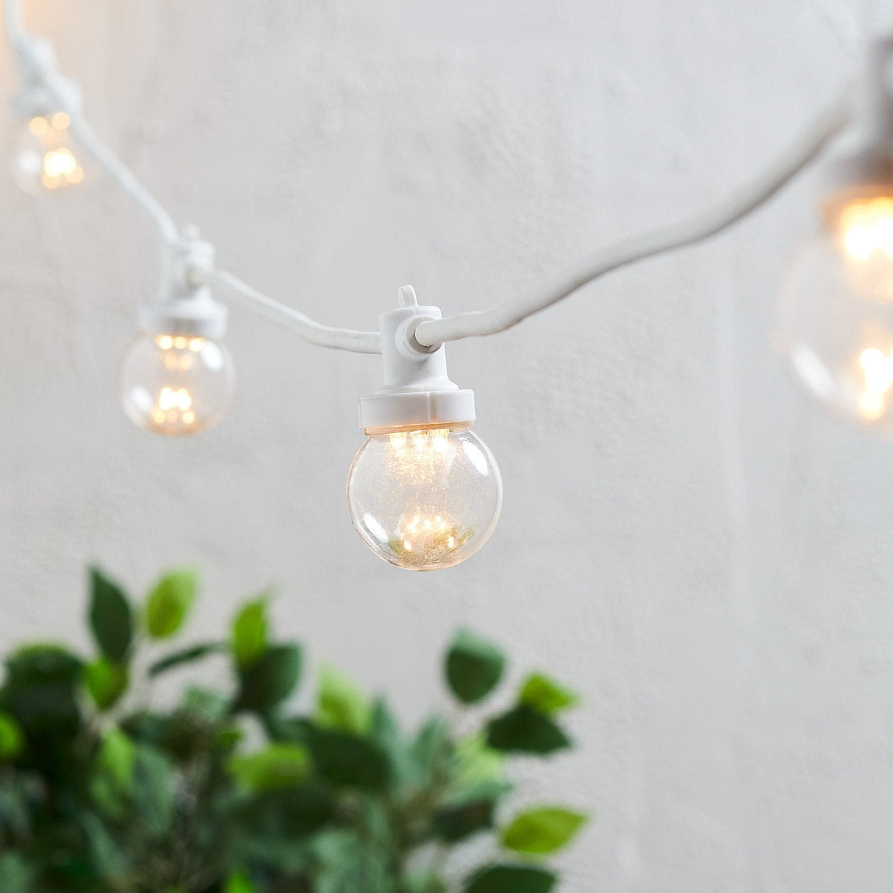 Pro Connect von 145m 290er Party Lichterkette warmweiß transparente Birnen koppelbar weißes Kabel
