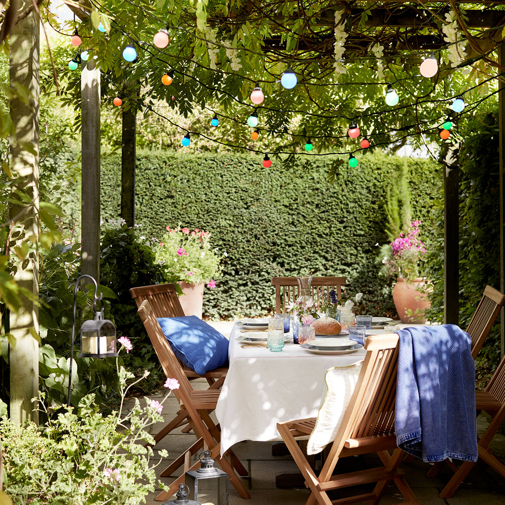 Pro Connect IP67 120m 240er Party Lichterkette bunt koppelbar schwarzes Kabel