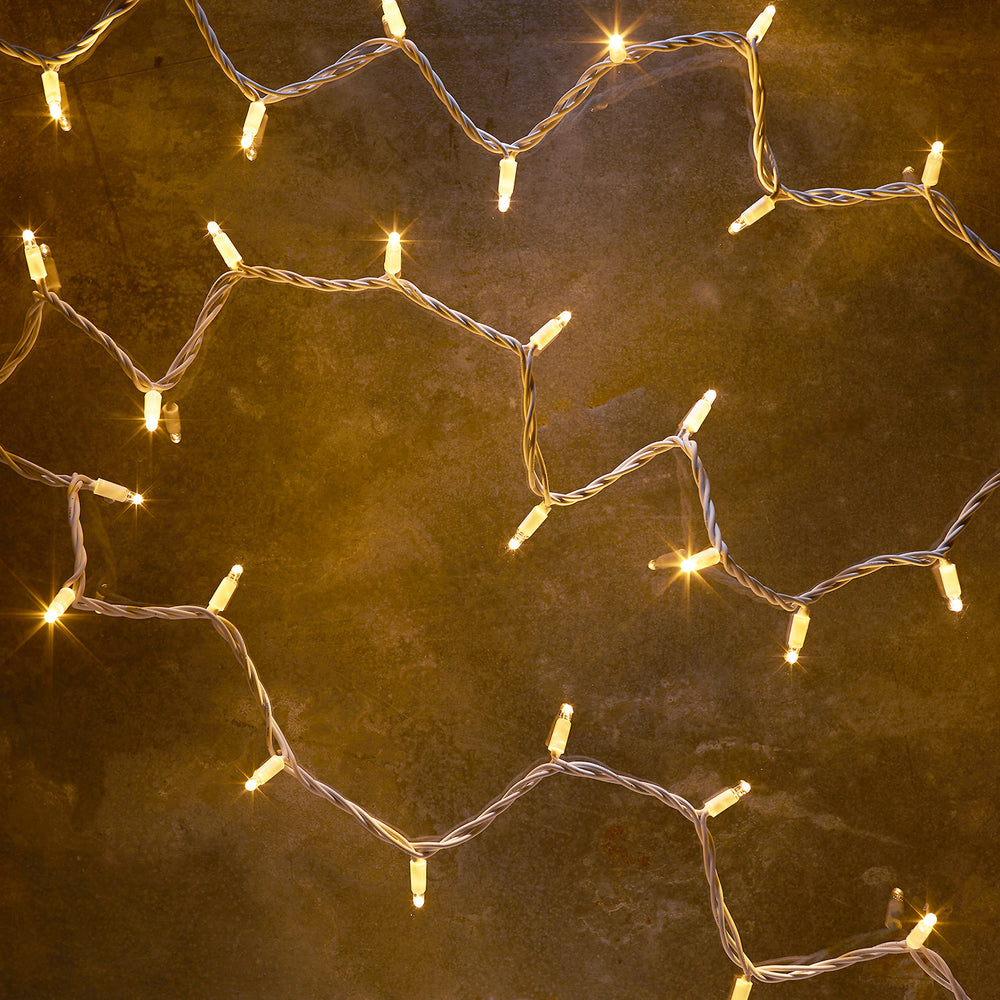 Pro Connect 15m 150er LED Lichterkette warmweiß koppelbar weißes Kabel IP67
