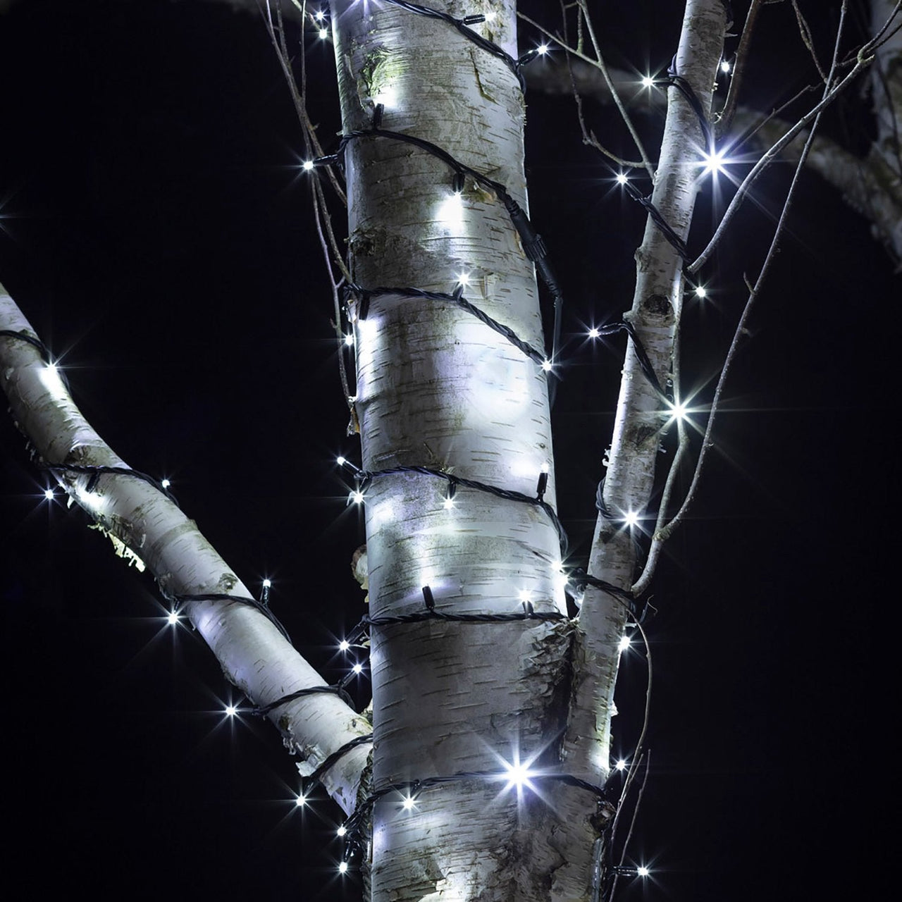 75m 750er LED Lichterkette weiß koppelbar schwarzes Kabel Pro Serie