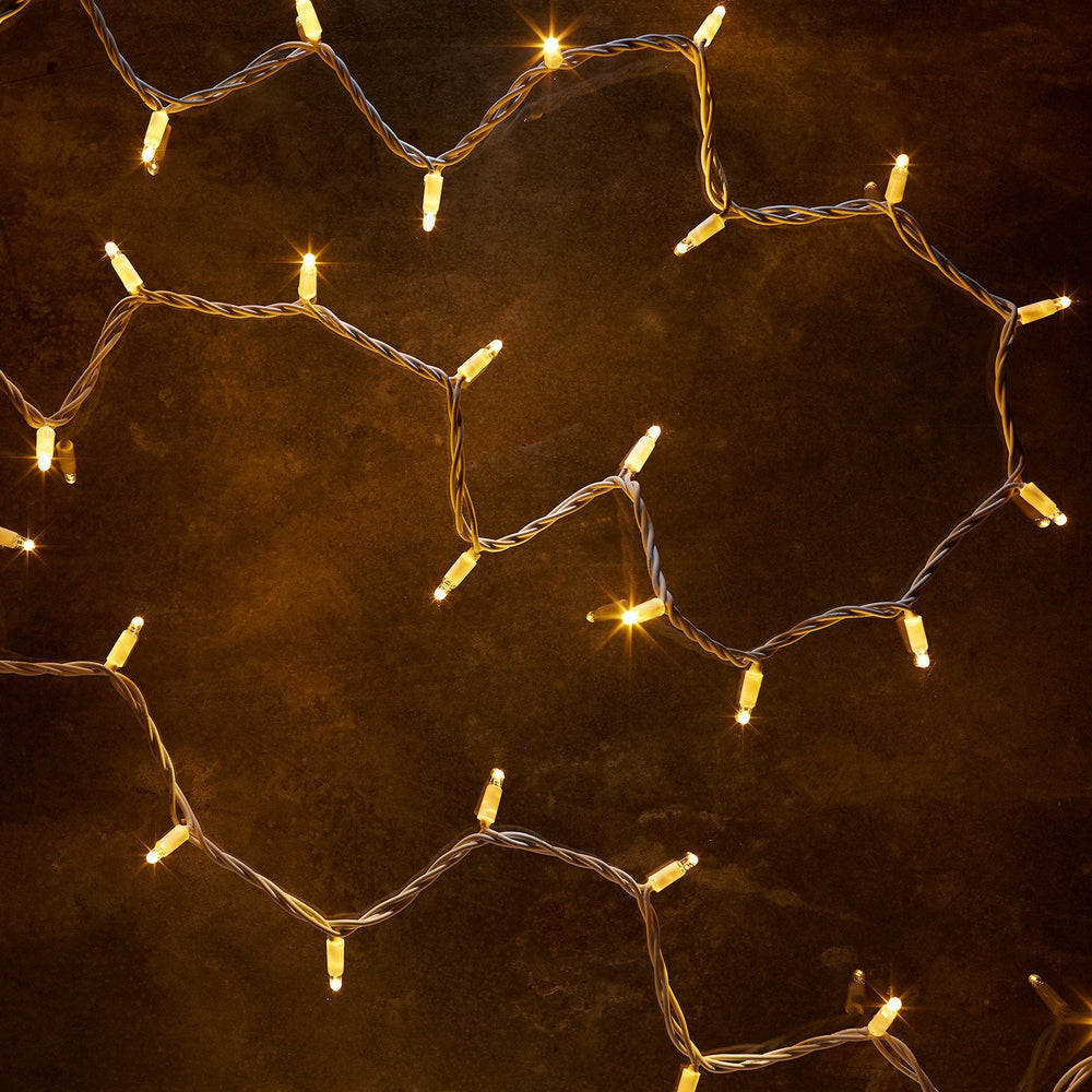 Pro Connect IP67,  5m 50er LED Lichterkette gold warmweiß koppelbar weißes Kabel