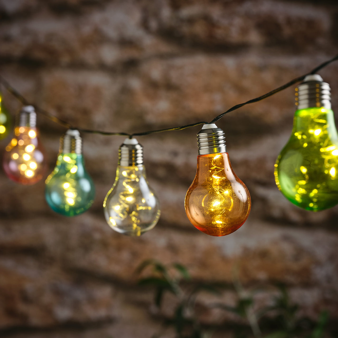 Solar-Glühbirnen-Lichterkette mit 10 Mikro-LEDs in Pastellfarben