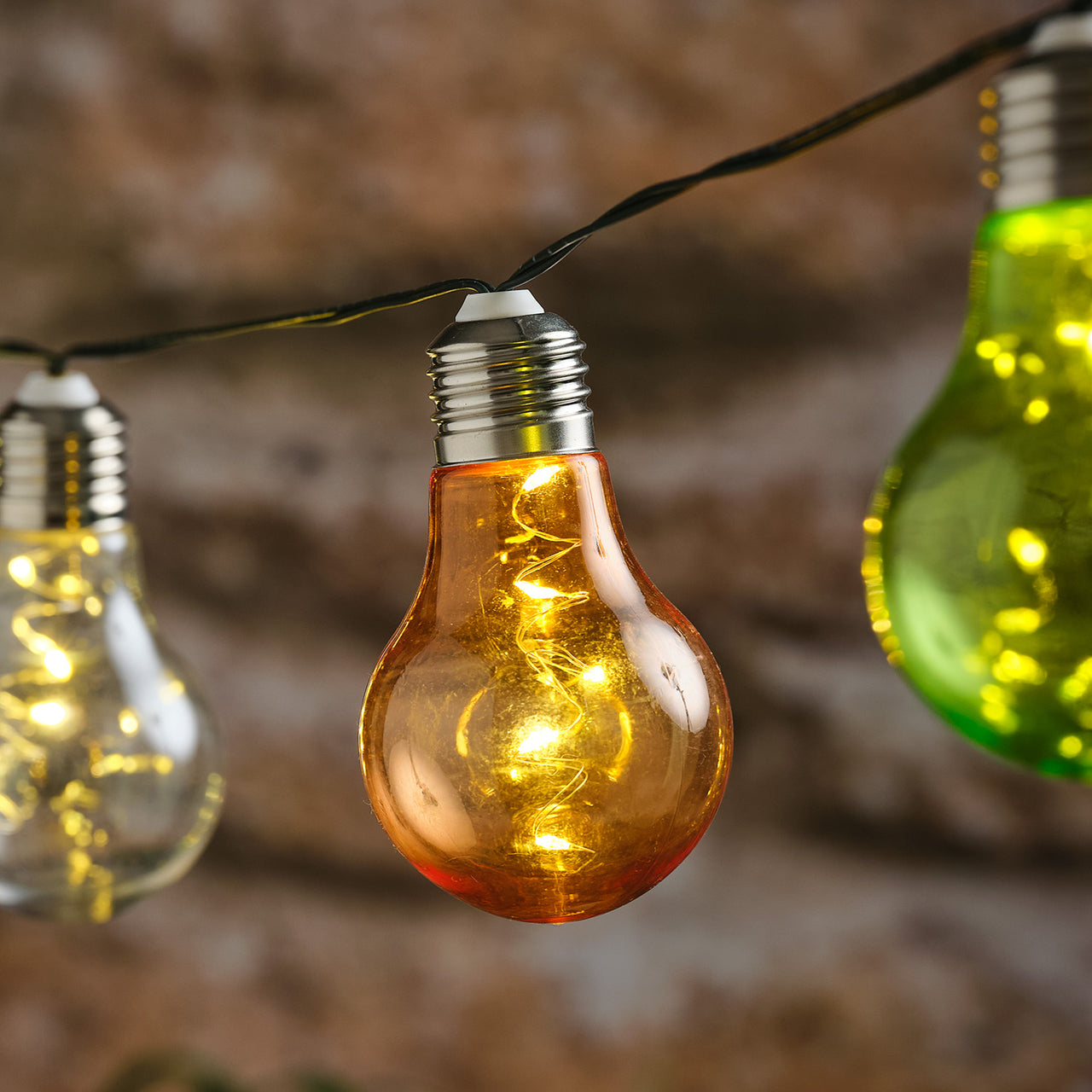 Solar-Glühbirnen-Lichterkette mit 10 Mikro-LEDs in Pastellfarben