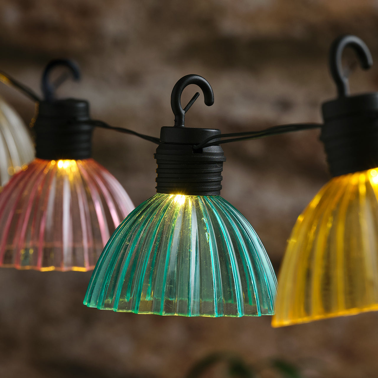 Solar Lichterkette Pastellfarben „Lustre“ – 10 warmweiße LEDs, 8 Effekte