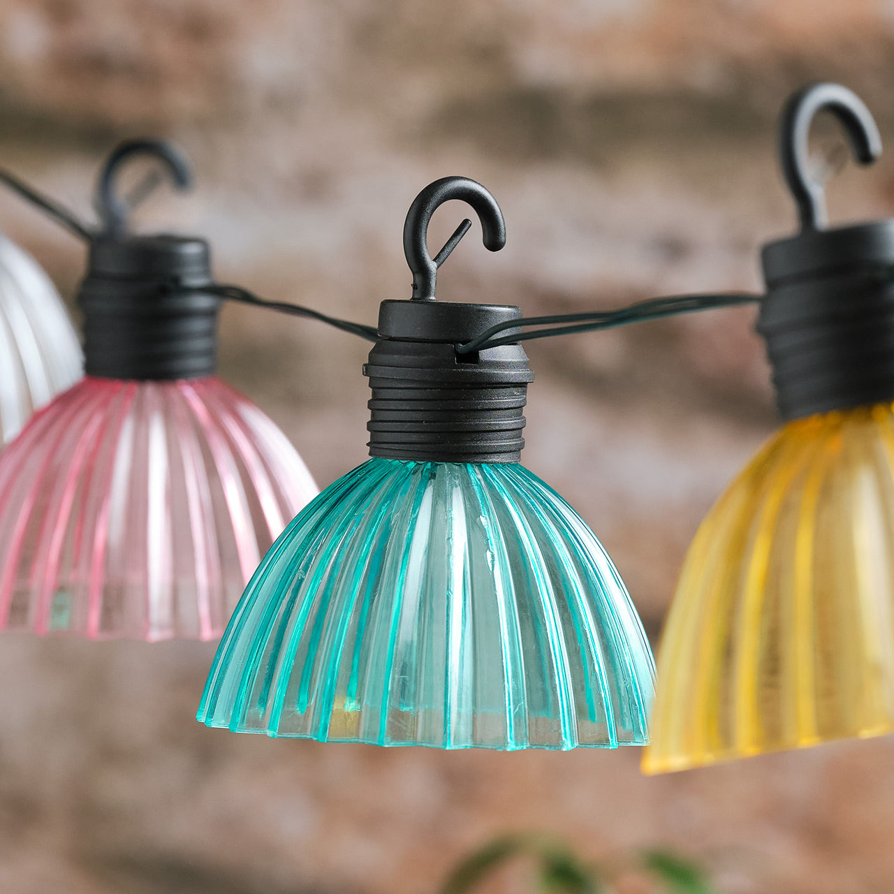 Solar Lichterkette Pastellfarben „Lustre“ – 10 warmweiße LEDs, 8 Effekte