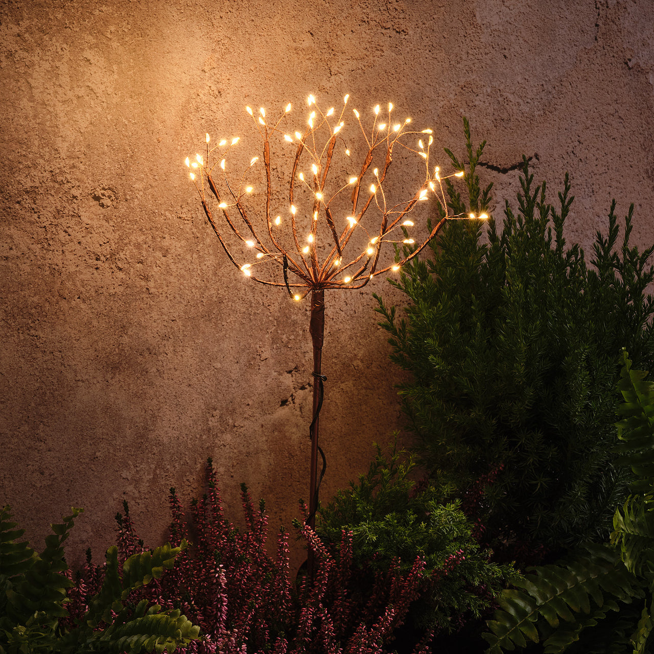 Solar Gartenstecker "Feuerwerk" mit warmweißen LEDs