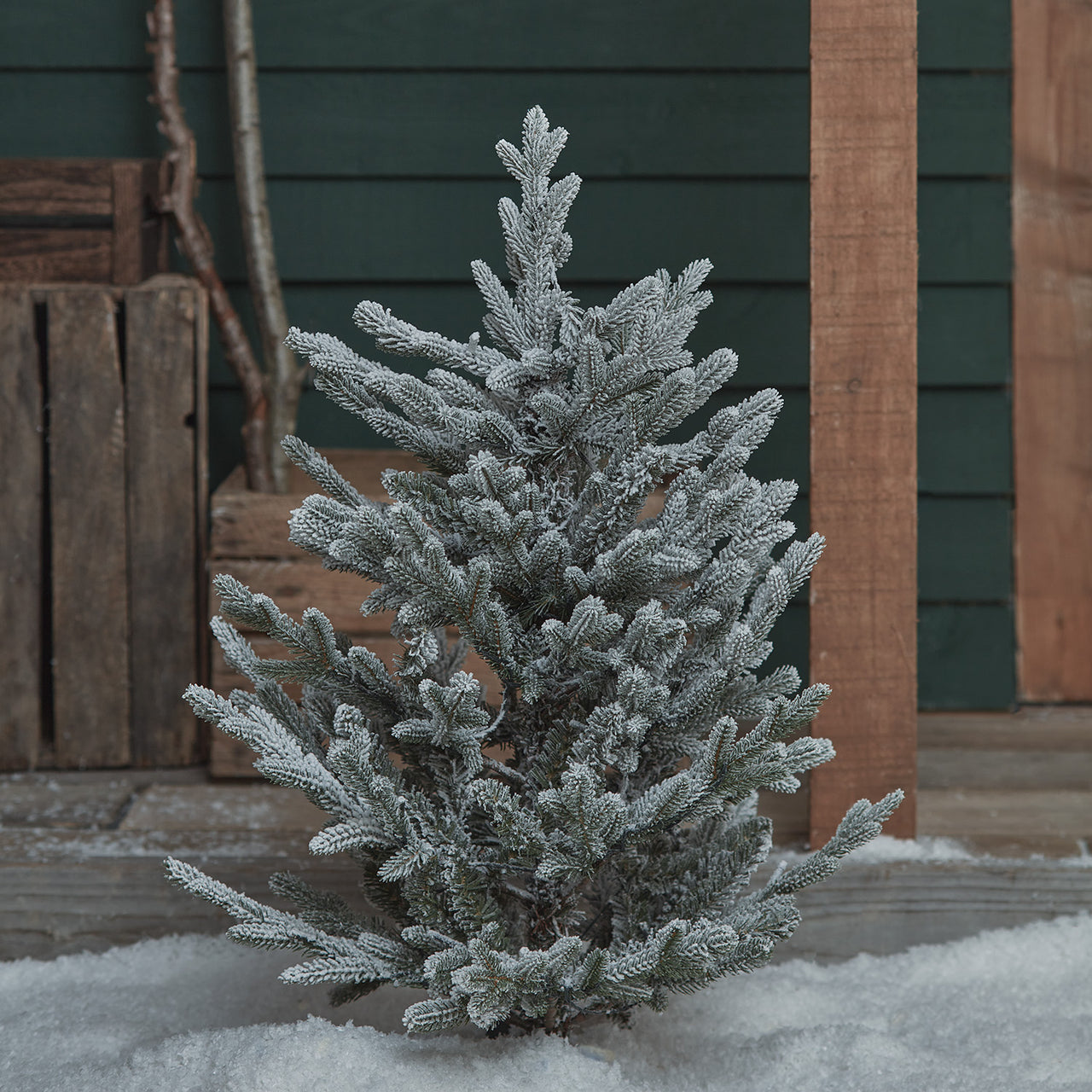 91cm LED Stableuchte verschneiter Weihnachtsbaum