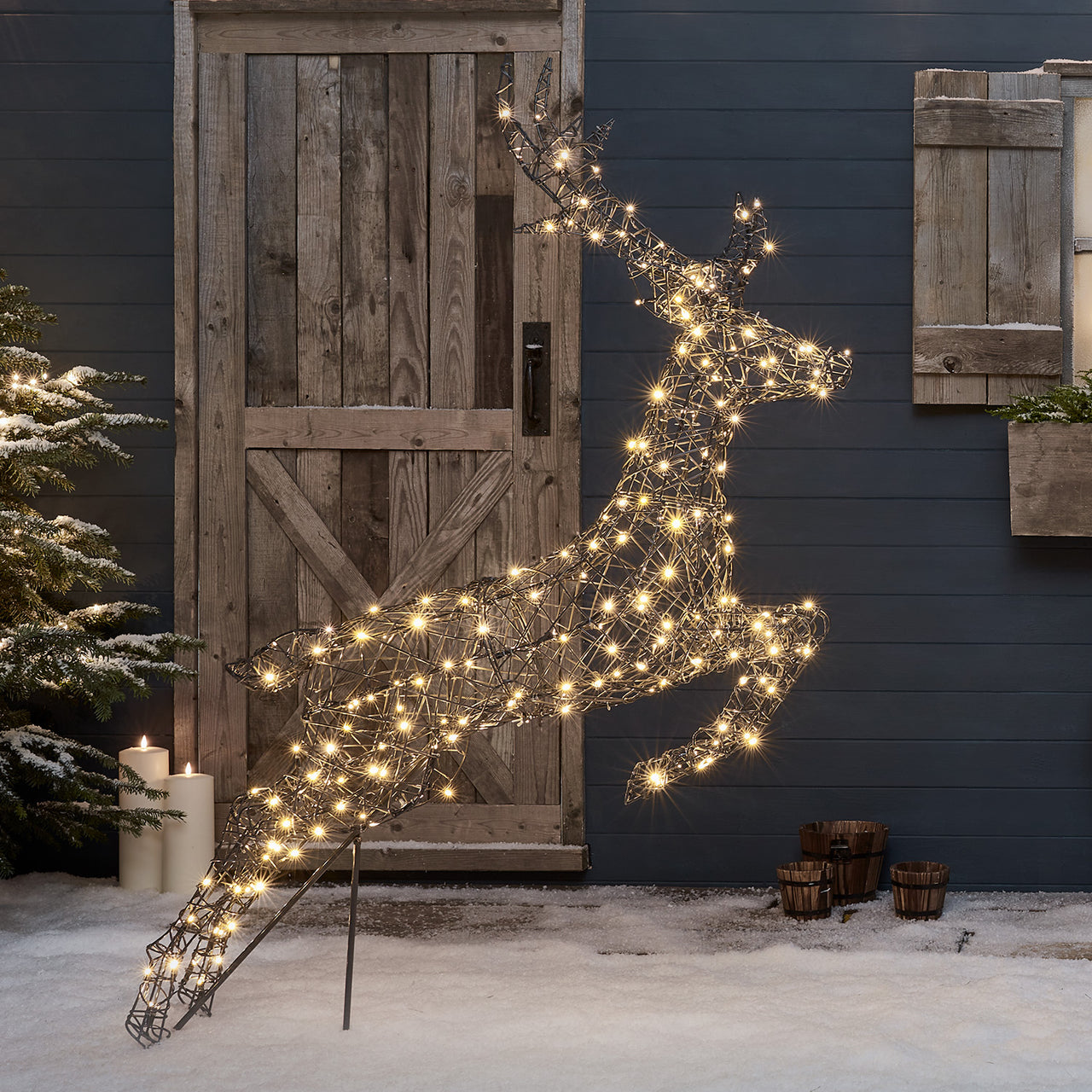 Springendes Solar-LED-Rentier Hirsch L Harlow