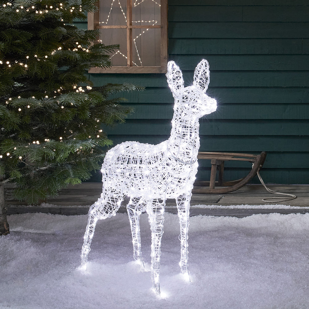 Bicolor LED-Rentier Hirschkuh L Swinsty